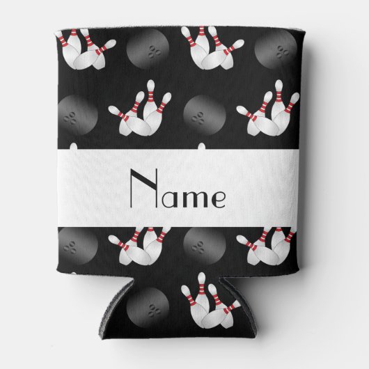 Personalisierter Name Schwarzer Bowling Dosenkühler (Vorderseite)