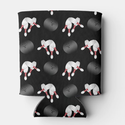 Personalisierter Name Schwarzer Bowling Dosenkühler (Rückseite)