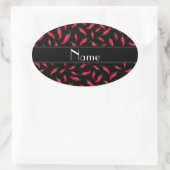 Personalisierter Name Schwarzer Chili Pfeffer Ovaler Aufkleber (Tasche)