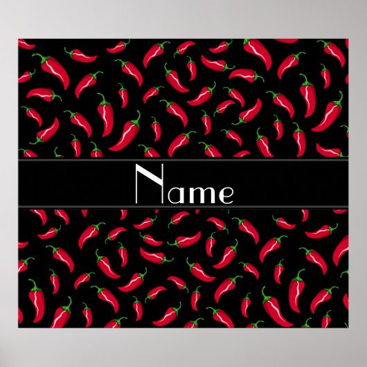 Personalisierter Name Schwarzer Chili Pfeffer Poster (Vorne)