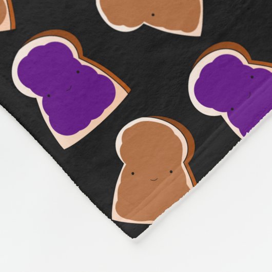 Personalisierter Name schwarzer Erdnussbutter-Gele Fleecedecke (Ecke)