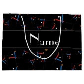Personalisierter Name Schwarzer Feldhockey Große Geschenktüte (Rückseite)