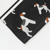 Personalisierter Name Schwarzer Fuchs Terrier Hund Fleecedecke (Ecke)