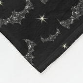 Personalisierter Name Schwarzer Glitzer Fleecedecke (Ecke)