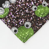 Personalisierter Name Schwarzer Glitzer Frosch Fleecedecke (Ecke)