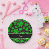 Personalisierter Name Schwarzer Glitzer Meeresschi Pappteller (Party)