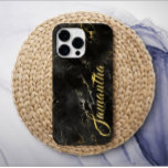 Personalisierter Name Schwarzer goldener Marmor Case-Mate iPhone 14 Pro Max Hülle<br><div class="desc">Personalisierter Name schwarz goldfarbener Marmor Custom Case-Mate iPhone 14 Pro Max Case. Machen Sie Ihr iPhone stilvoll aussehen.</div>