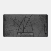 Personalisierter Name Schwarzer Grau Maskuline Abs Schreibtischunterlage (Vorderseite)