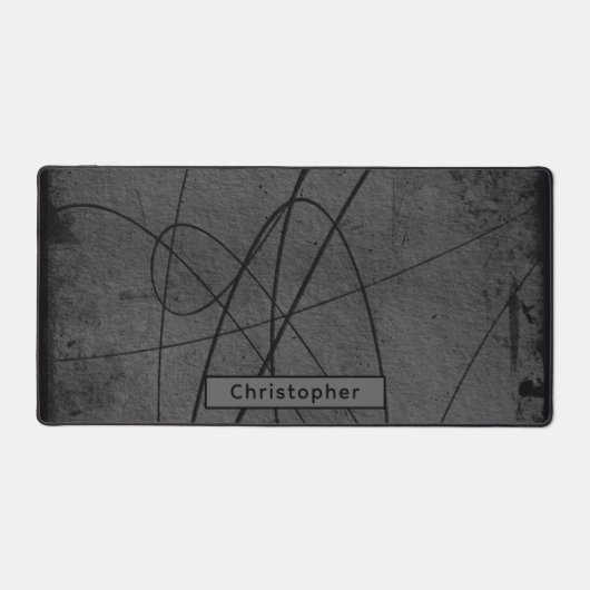 Personalisierter Name Schwarzer Grau Maskuline Abs Schreibtischunterlage (Vorderseite)