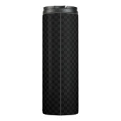Personalisierter Name Schwarzer Karo Muster Sleek  Thermosbecher (Rückseite)