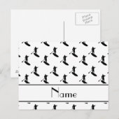 Personalisierter Name Schwarzer Paddelplatz Postkarte (Vorne/Hinten)
