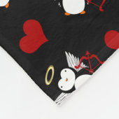 Personalisierter Name schwarzer Pinguine Fleecedecke (Ecke)