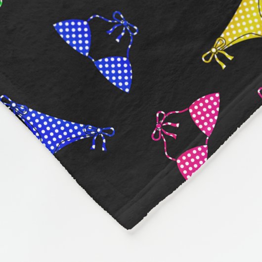 Personalisierter Name Schwarzer Regenbogen-Bikinis Fleecedecke (Ecke)
