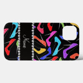 Personalisierter Name Schwarzer Regenbogen Leopard Case-Mate iPhone Hülle (Rückseite (Horizontal))