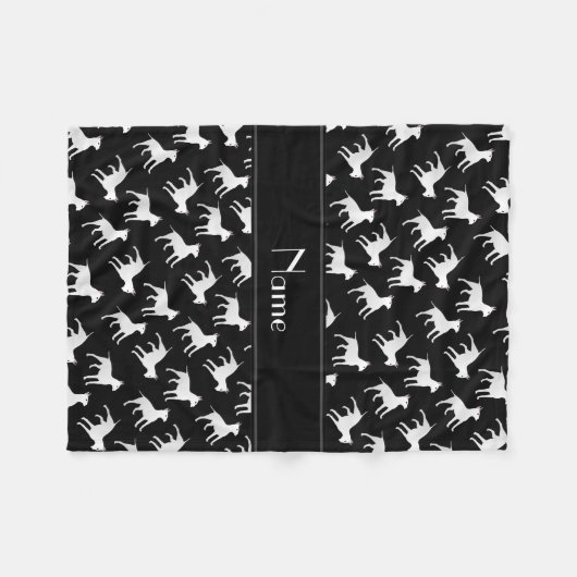 Personalisierter Name Schwarzer Terrier Fleecedecke (Vorderseite (Horizontal))