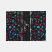 Personalisierter Name schwarzes Häkelmuster Fleecedecke (Vorderseite (Horizontal))