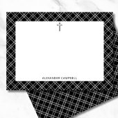 Personalisierter Name Schwarzes Kariertes Christli Mitteilungskarte