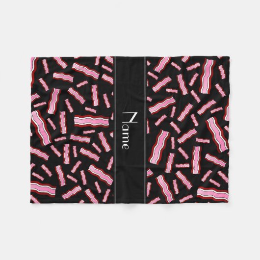 Personalisierter Name schwarzes Speckmuster Fleecedecke (Vorderseite (Horizontal))
