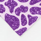 Personalisierter Name Schwein lila Glitzer Giraffe Fleecedecke (Ecke)