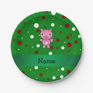 Personalisierter Name Schweinebrenne Pappteller