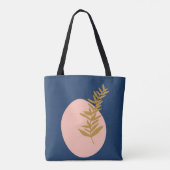 Personalisierter Name Script Blue Botanical Boho Tasche (Rückseite)