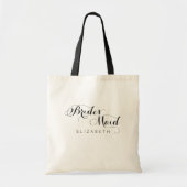 Personalisierter Name Script Bridesmaid Tote Bag Tragetasche (Vorne)
