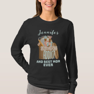 Personalisierter Name Seamstress Nähen Addict Mama T-Shirt