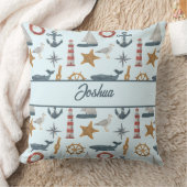 Personalisierter Name Seefahrer-Thema Kissen (Decke)