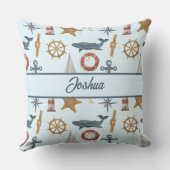 Personalisierter Name Seefahrer-Thema Kissen (Rückseite)