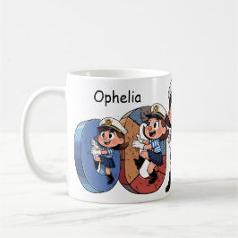 Personalisierter Name Segler Cartoon-Charakter * O Kaffeetasse