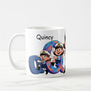 Personalisierter Name Segler Cartoon Charakter * Q Kaffeetasse