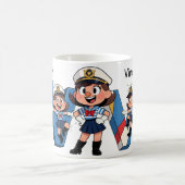 Personalisierter Name Segler Cartoon-Charakter * V Kaffeetasse (Mittel)