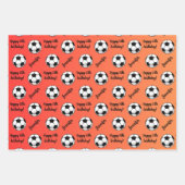 Personalisierter Name Sentiment Sport Fußball Gebu Geschenkpapier Set (Vorderseite 3)