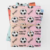 Personalisierter Name Sentiment Sport Fußball Gebu Geschenkpapier Set (Beispiel)