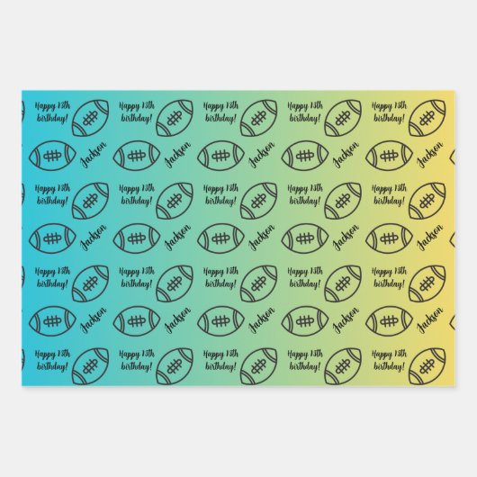 Personalisierter Name Sentiment Sport Thema Fußbal Geschenkpapier Set (Vorderseite 3)