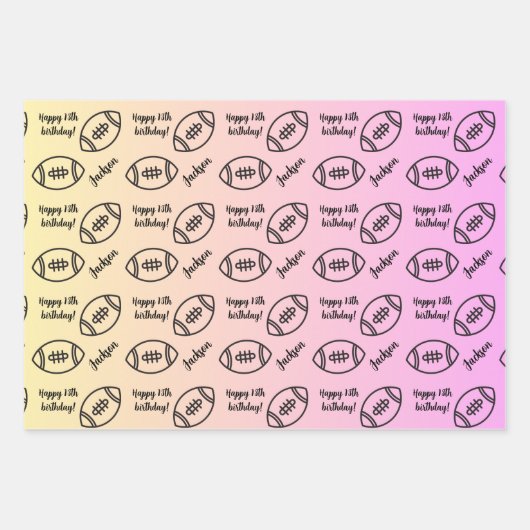 Personalisierter Name Sentiment Sport Thema Fußbal Geschenkpapier Set (Vorderseite)