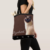 Personalisierter Name Siam Cat Tote Bag Tasche (Von Nahem)