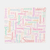 Personalisierter Name sienna pastellfarben mehrfar Fleecedecke (Vorderseite (Horizontal))
