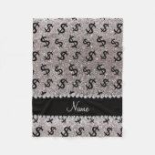 Personalisierter Name Silber Glitzer - Dollarzeich Fleecedecke (Vorderseite)