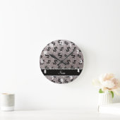 Personalisierter Name Silber Glitzer Dollarzeichen Runde Wanduhr (Zuhause)