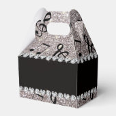Personalisierter Name Silber Glitzer Musiknoten Geschenkschachtel (Rückseite)