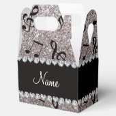 Personalisierter Name Silber Glitzer Musiknoten Geschenkschachtel (Geöffnet)