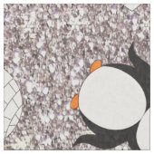 Personalisierter Name silber Glitzer Pinguine Iglu Stoff (Nahaufnahme)