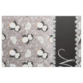 Personalisierter Name silber Glitzer Pinguine Iglu Stoff (Fat Quarter (45,7 x 55,9 cm))