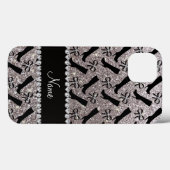 Personalisierter Name Silber Glitzer Stiefel Bows Case-Mate iPhone Hülle (Rückseite (Horizontal))