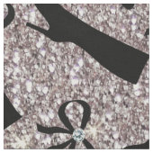 Personalisierter Name Silber Glitzer Stiefel Bows Stoff (Nahaufnahme)