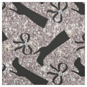 Personalisierter Name Silber Glitzer Stiefel Bows Stoff (Muster)