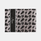 Personalisierter Name Silber Glitzer Vampir Fleecedecke (Vorderseite (Horizontal))
