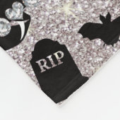 Personalisierter Name Silber Glitzer Vampir Fleecedecke (Ecke)