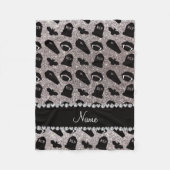 Personalisierter Name Silber Glitzer Vampir Fleecedecke (Vorderseite)